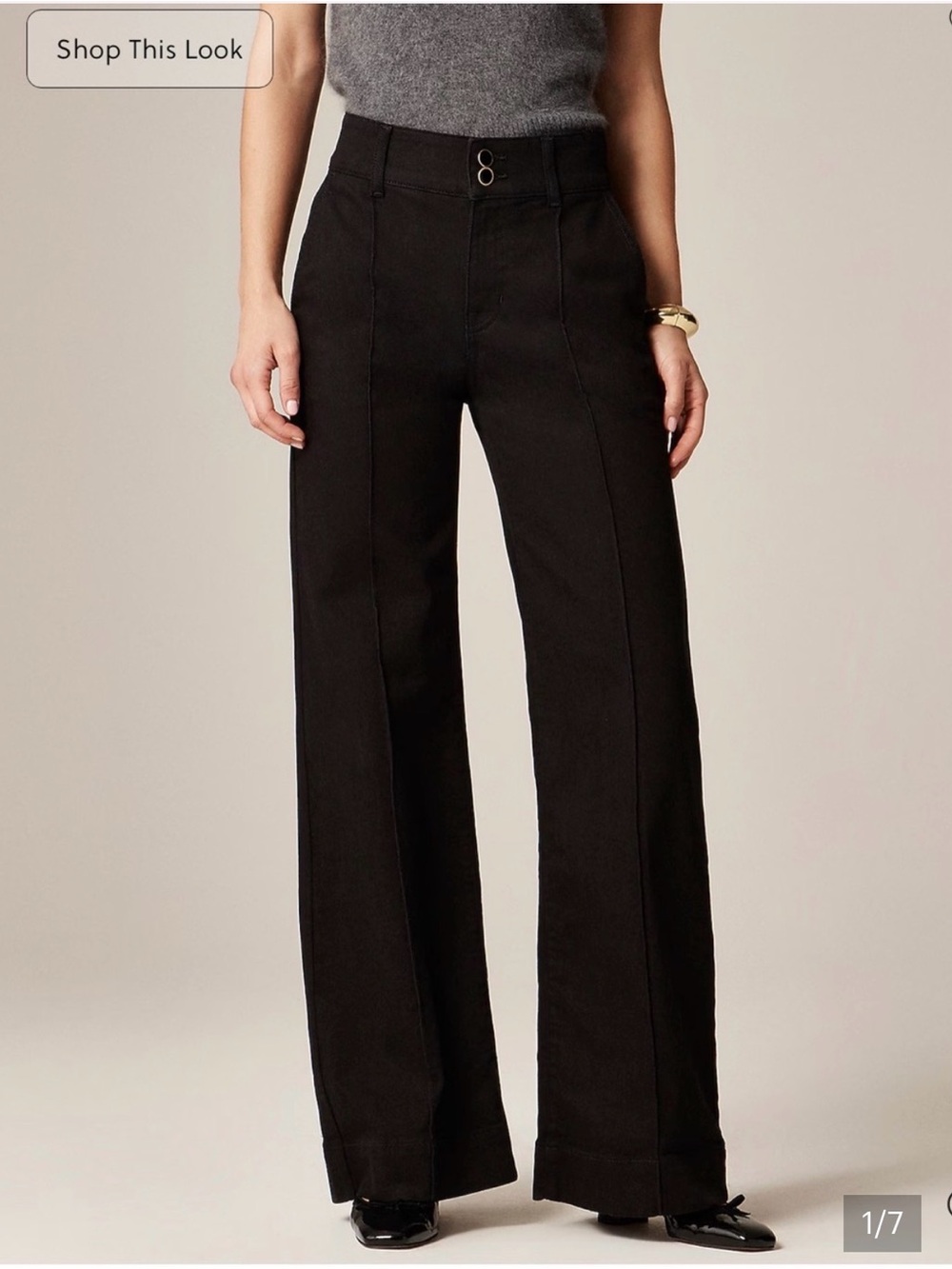 J.Crew Denim trouser jean with stacked buttons